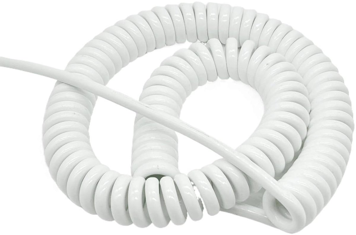 Veerspiraaldraad Kabel - Intrekbaar Snoer - Elektronica Aansluiten - 10 Meter Reklengte - 3 Kernen - Zwart