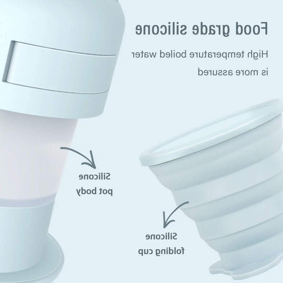Opvouwbare Waterkoker - Reis Waterkoker - Snel Water Koken - Food Grade Siliconen - 055L Capaciteit - Roestvrij Staal