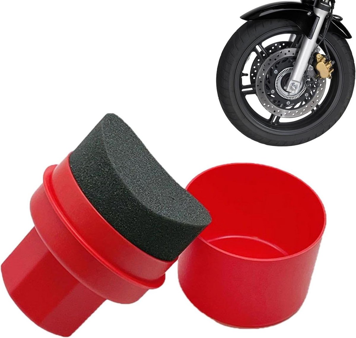 Banden Verband Applicator - Glans Spons - Banden Poetsen - Ergonomisch Ontwerp - 15 x 10 cm - Rood