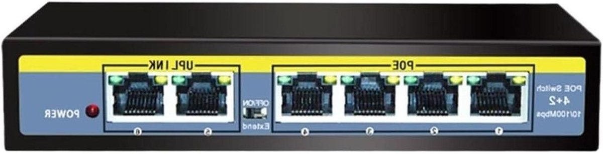 Netwerk Switch - Ethernet Hub - Apparaten Verbinden - Industriële Kwaliteit - 6 Poorten - Zwart