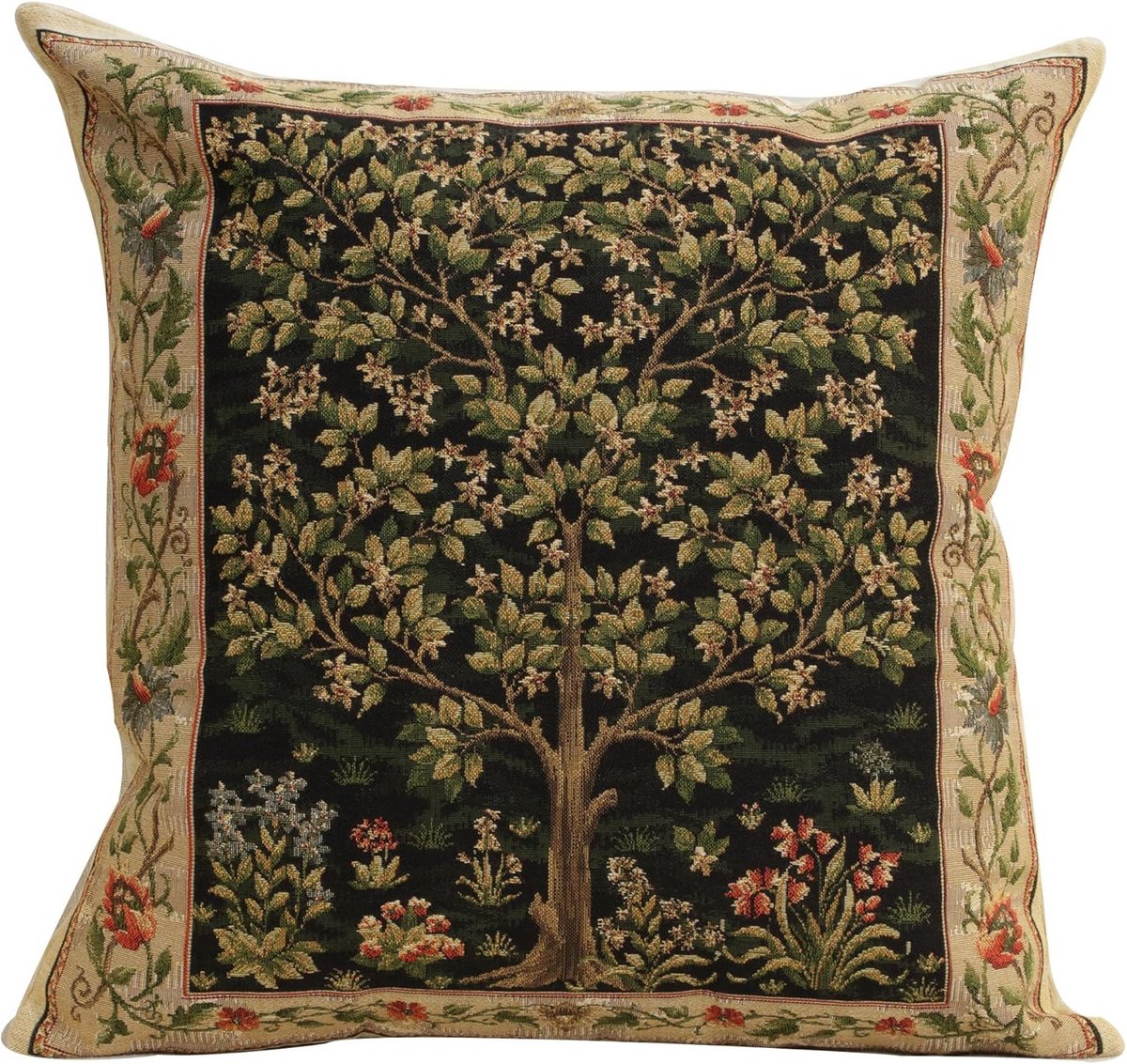 Bohemian Zwarte Boom Sierkussenhoezen 45x45 cm Jacquard Geweven Katoen