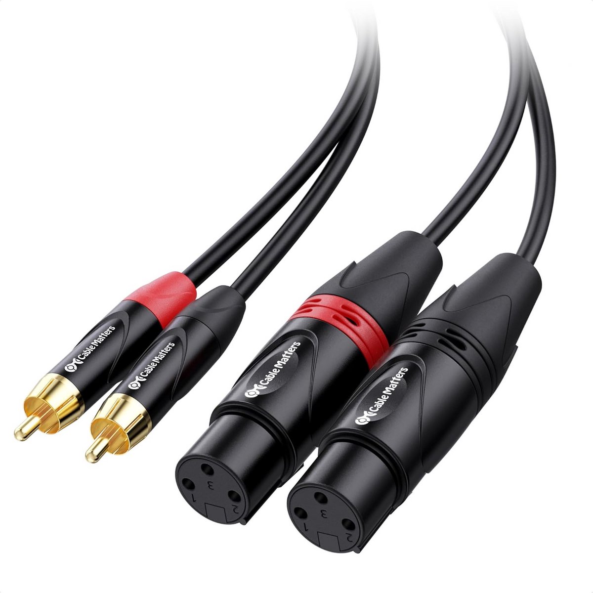 Stereo Audiokabel: Dubbele XLR Vrouwelijk naar 2x RCA - 3 Meter (10 ft)