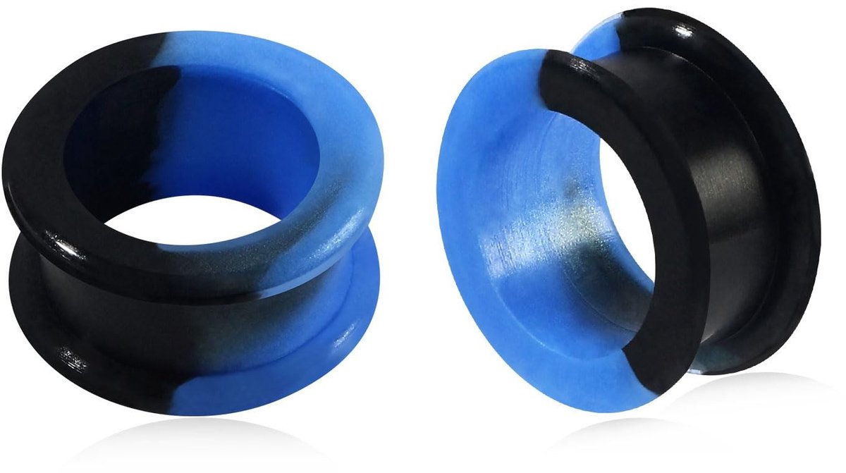 MTTproducts- Oorplug - Dubbele Flexibele Oor-expander - Siliconen Tunnel - Oorpiercing - 3 mm/25 mm - Huidvriendelijk/Nikkelvrij