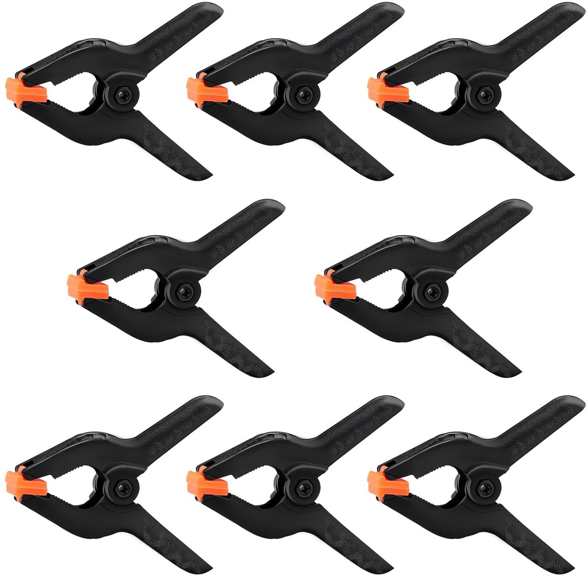 MTTproducts- Spanklem 3 Inch - 8 Stuks - Nylon/Plastic - Schokbestendig - Antislip - Ergonomische Handgrepen - Duurzaam - Klem