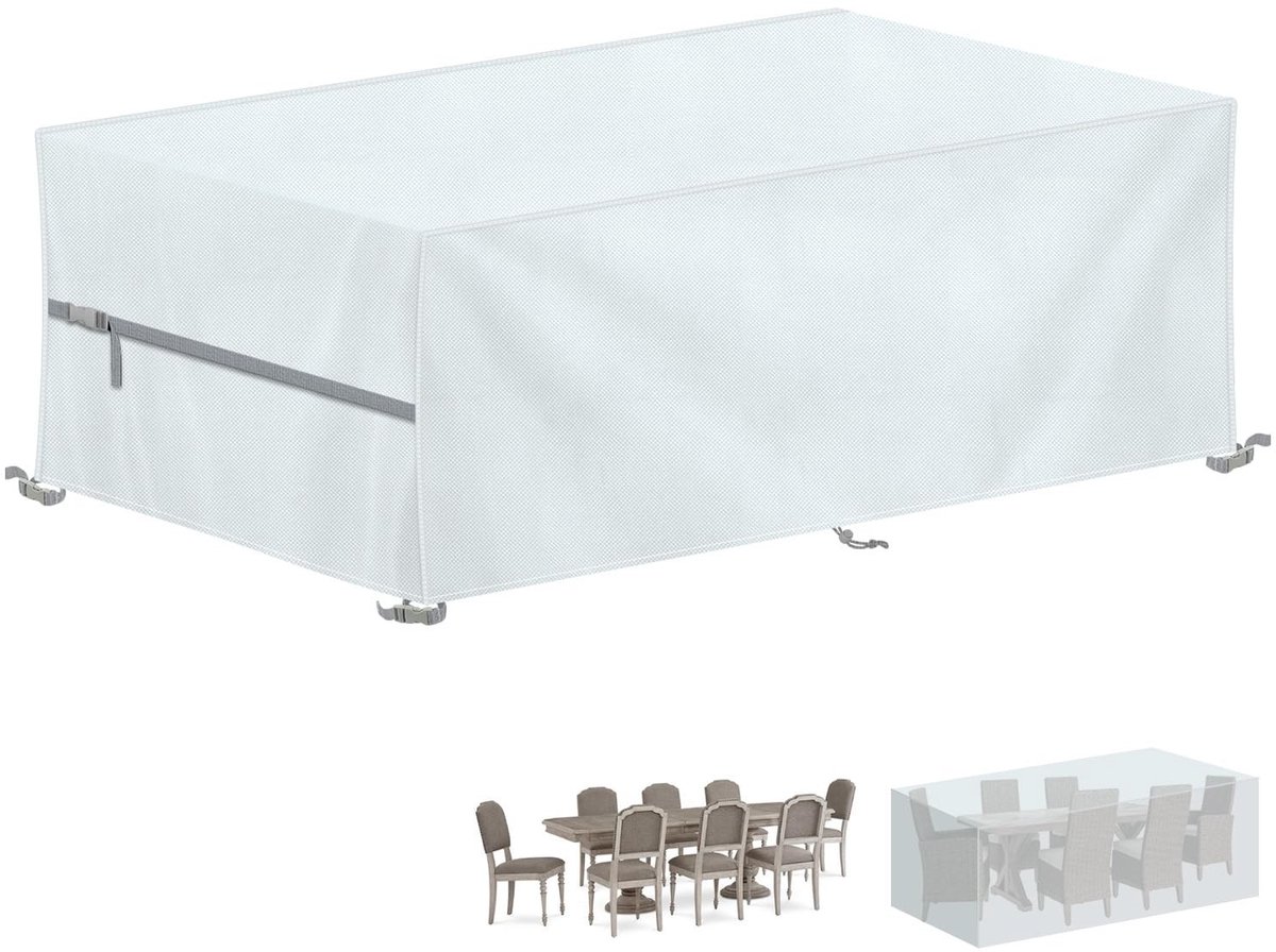 MTTproducts- Tuinmeubelhoes Waterdicht - Tuinmeubelhoes Rechthoekig 260x100x80cm - Beschermhoes Tuinmeubelen - Windproof - UV-bestendig - Scheurvast - Tuinmeubels