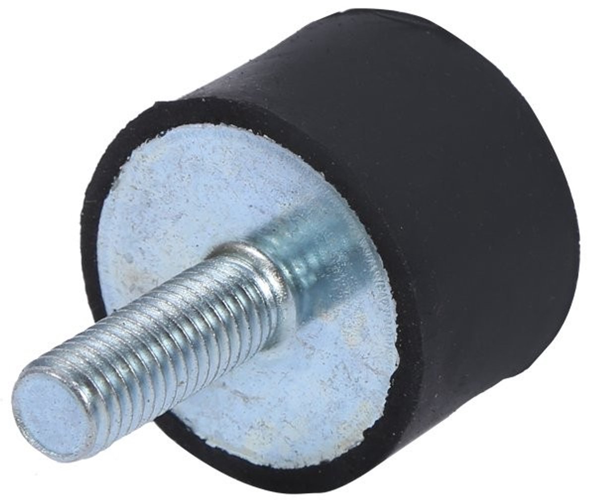 MTTproducts- Rubber Mounts 4x M8/M6 - Schokdemper - Antivibratie - Zinkcoating Staal - Zwart/Zilverkleurig - Afmetingen 30x20mm/20x15mm - Trillingsdempers