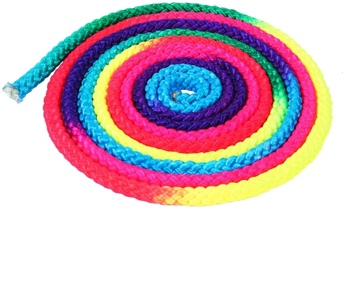 MTTproducts - Regenboogkleurig Nylon Gymnastiektouw voor Ritmische Gymnastiek