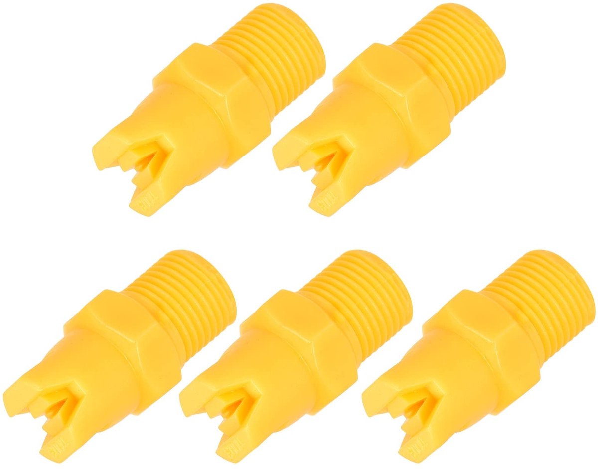 MTTproducts - Set van 5 Platte Ventilatorspray Sproeikoppen voor Huishoudelijk Gebruik