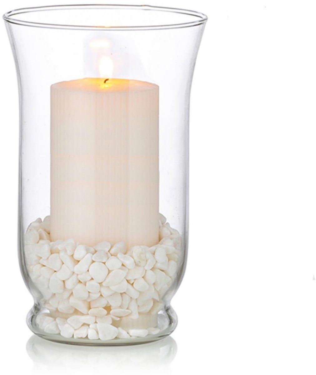 MTTproducts- Glaszuil Orkaan Ontwerp - Kandelaar voor Ø 13,5cm - Hoog Borosilicaatglas - Tafel Centerpiece - Decoratie voor Bruiloft - Geschikt voor Pijlerkaarsen