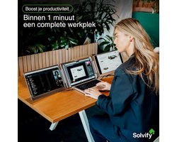 Draagbare Monitor - Tri Screen - Productief Werken - Plug & Play - 2x 15.6 Inch - Grijs