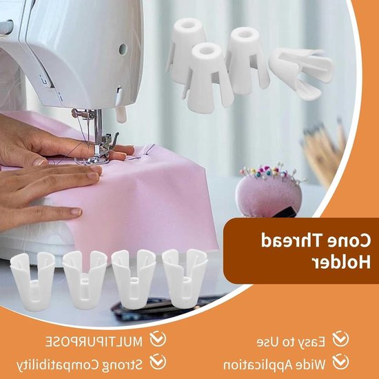 Set van 10 Draadhouders voor Naaimachines - Plastic Cone Holders voor Industrieel Gebruik, Ideaal voor Serger en Spoel Draad — afbeelding 4