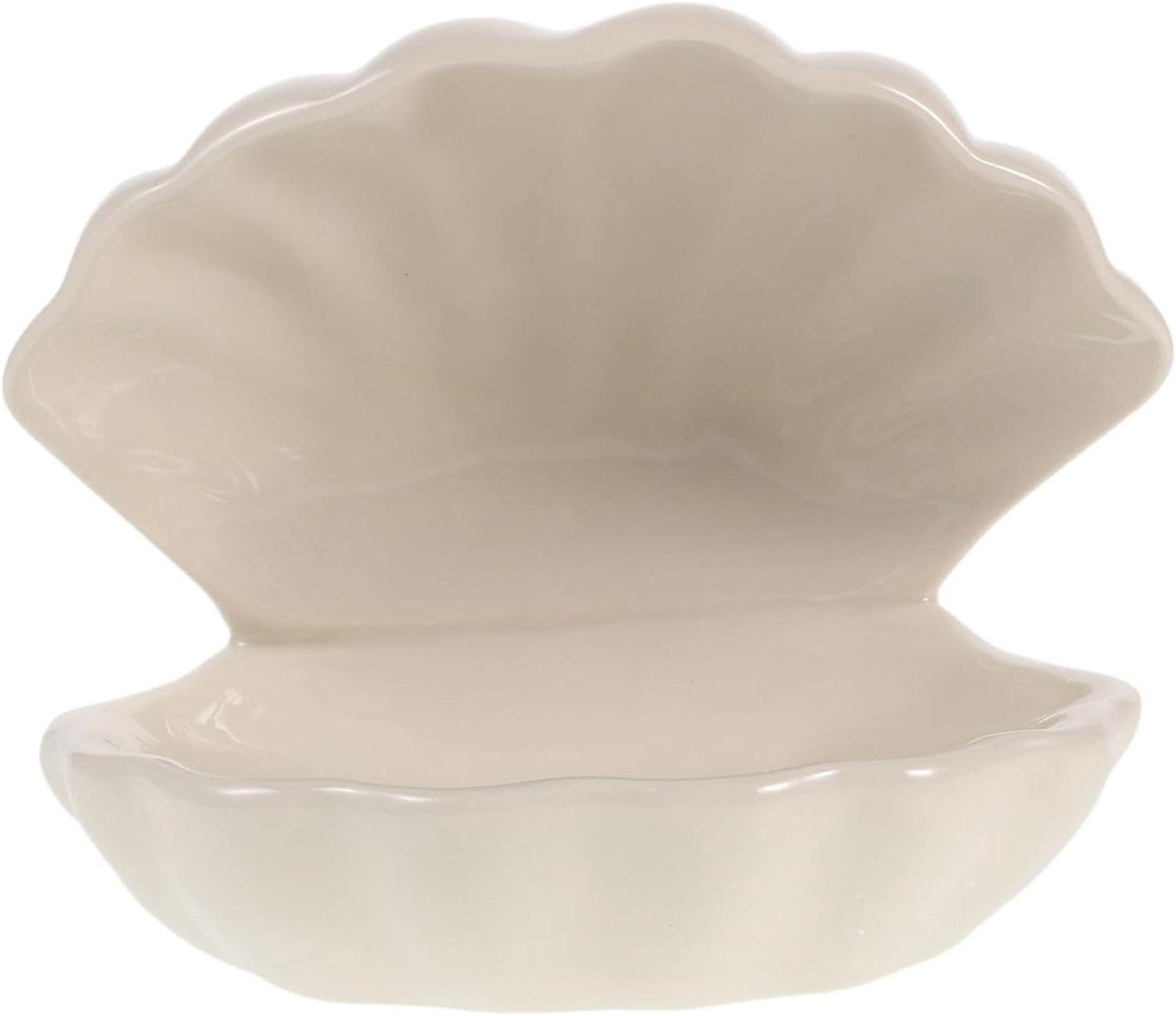 Sieradenbakje Schelp - Ringenschaal Keramiek - Sieraden Opbergen - Oogverblindend Uniek Design - 13 cm Breed - Beige