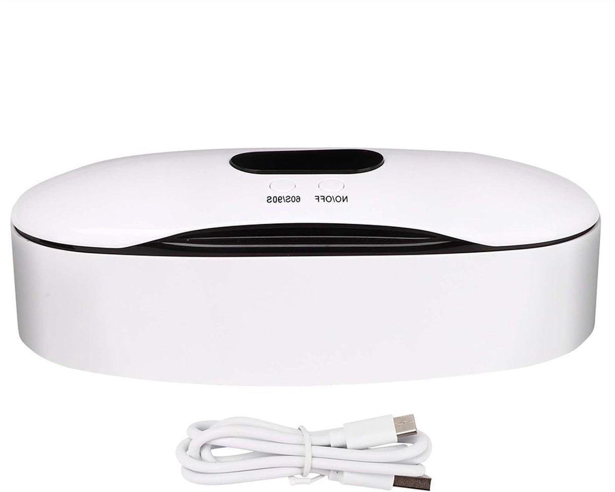 Ultrasone Reiniger - Draagbare UV Box - Hygiënisch Reinigen - 99.9% Efficiëntie - 25.5 cm Lengte - Wit