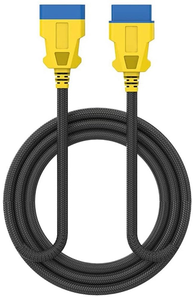 1.5m OBD2 Verlengstuk 16 Pin Diagnose Kabel - Waterdicht en Sterk Nylon