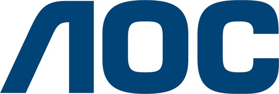 Het blauwe AOC-logo op een witte achtergrond.