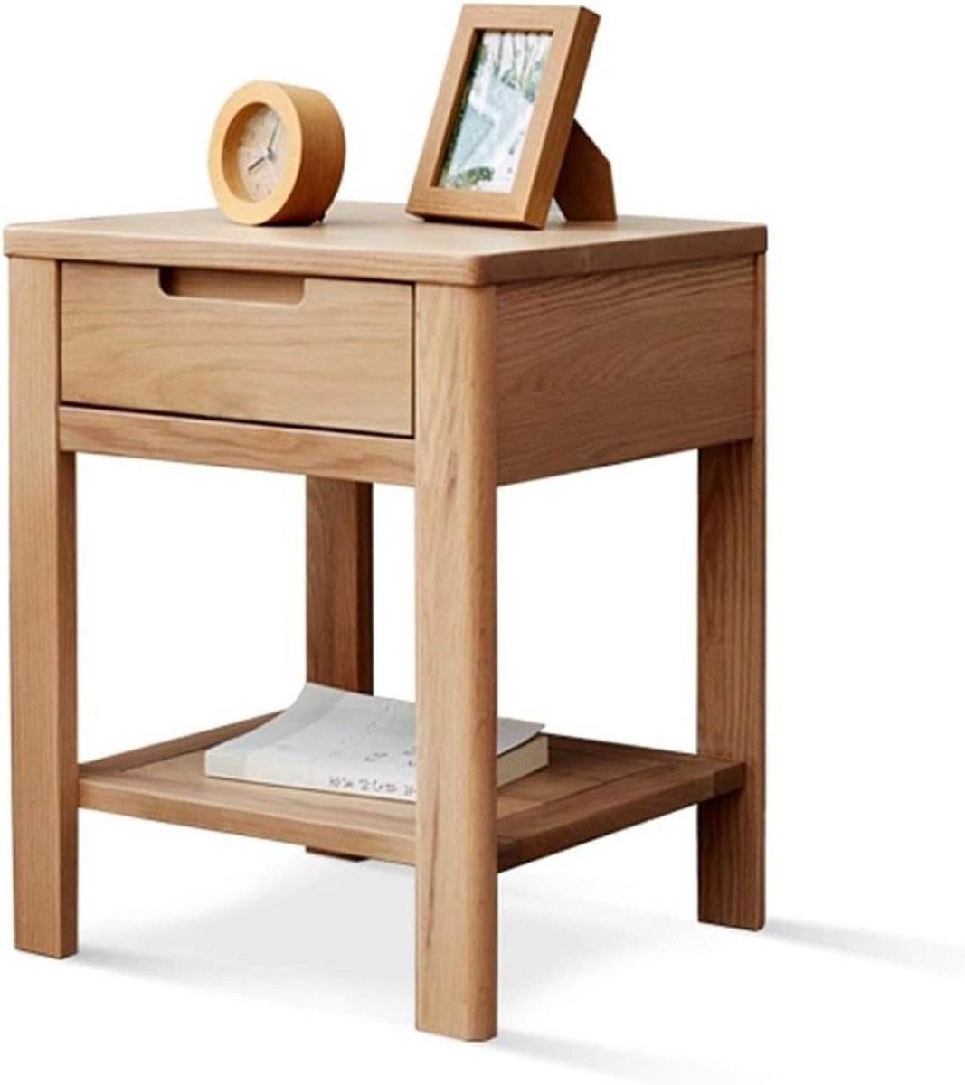 Kleine salontafel - Bijzettafel eettafel - Woonkamer decoratie - Natuurlijke houten top - Vierkant ontwerp - Natuurlijk
