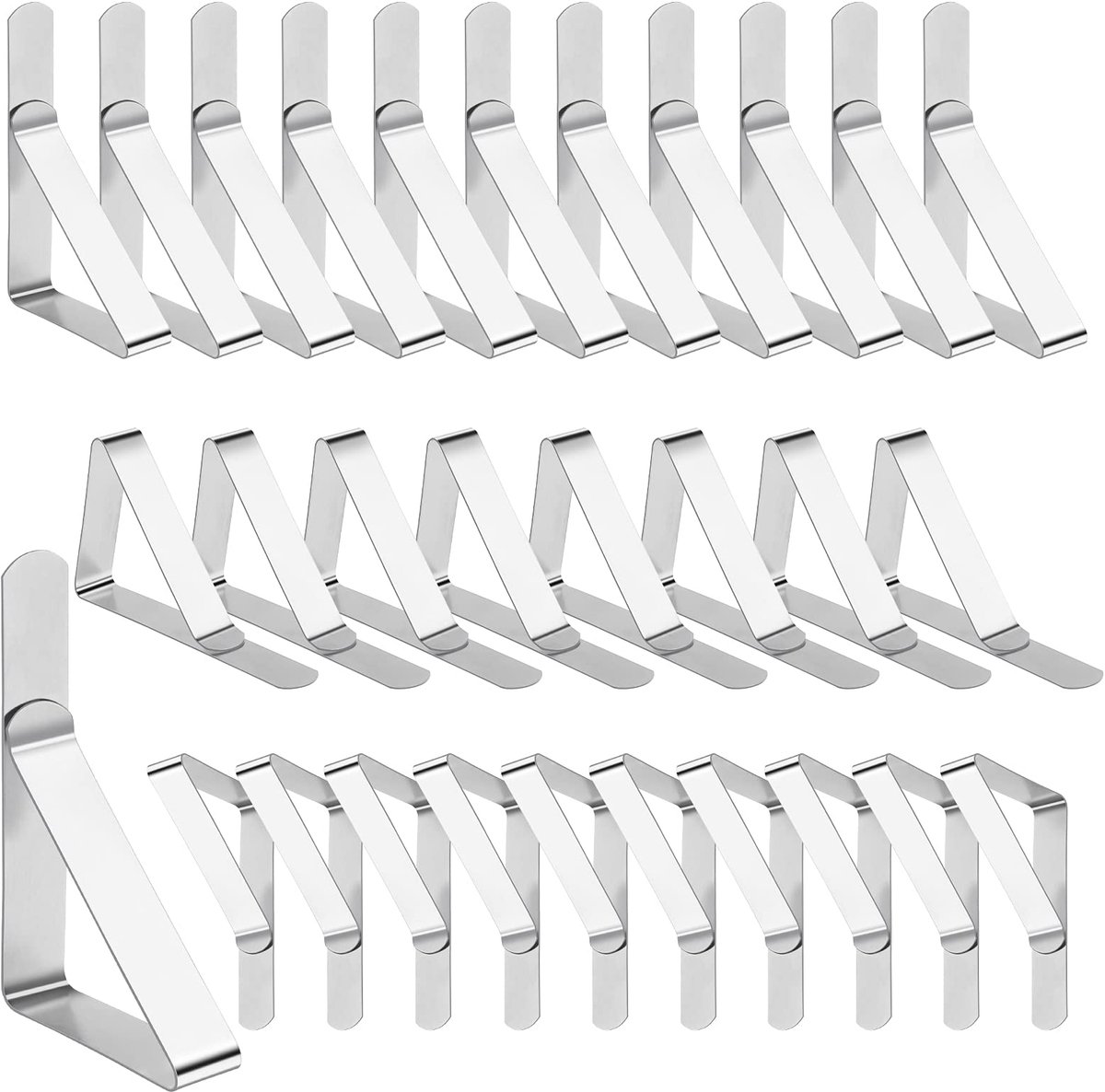 carmdering - Tafelkleed Klemmen - Tafellaken Houders - Roestvrijstalen Clips - Windbestendig Ontwerp - Eenvoudige Bediening - Roestvrij Staal - Scheurvaste Rand - Voor Binnen En Buiten - Set Van 30 Stuks