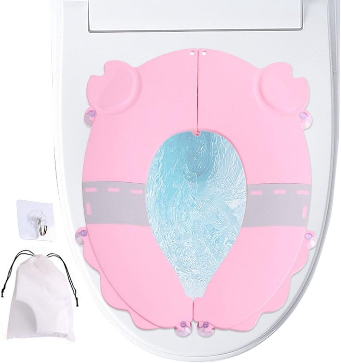Toiletbril Trainer - Potjestrainer Kind - Zindelijkheidstraining - Spatwaterdicht Ontwerp - 36.6 x 31.8 cm - Roze