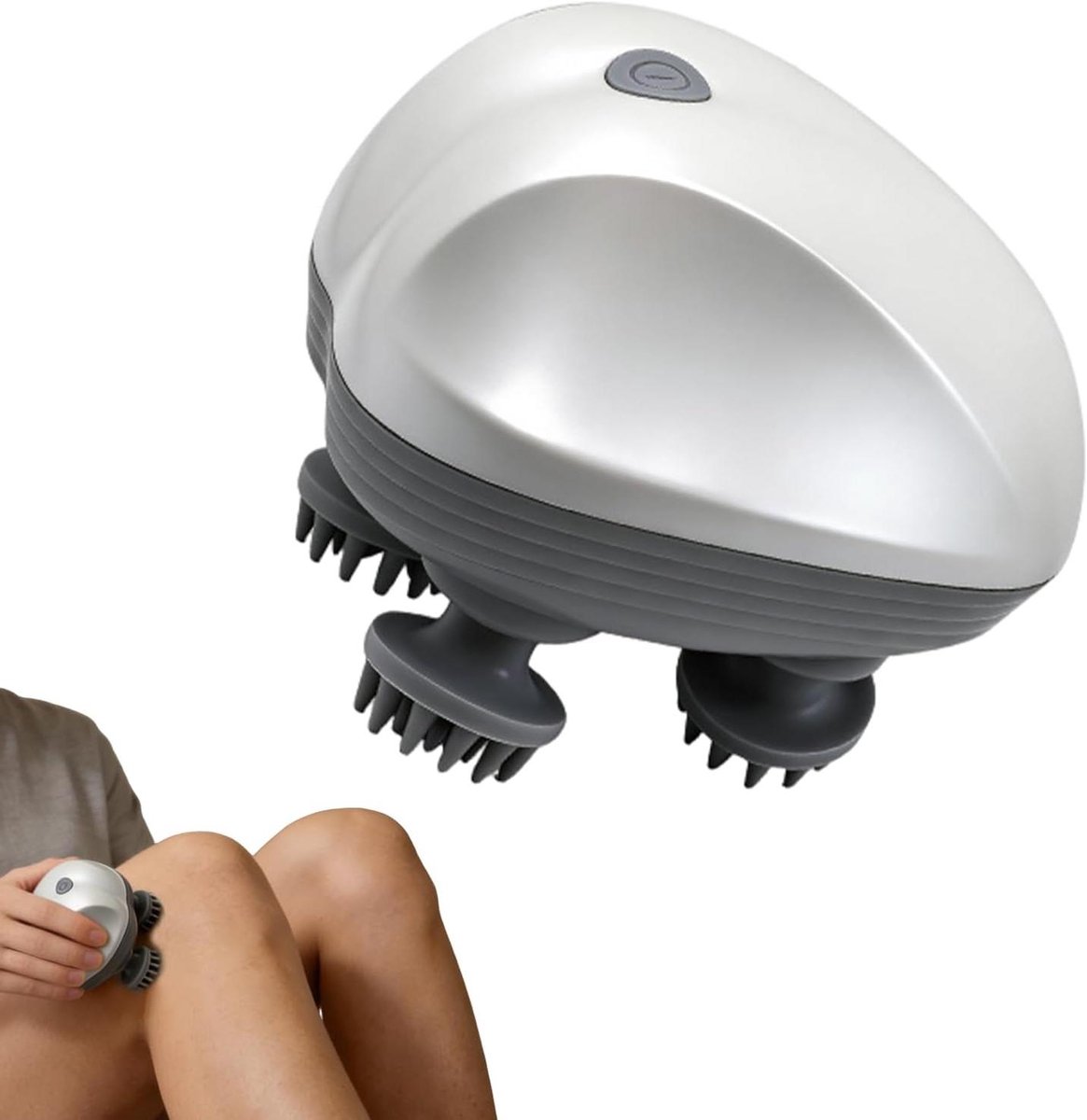 Elektrische Hoofdmassage - Hoofdhuid Tool - Ontspanning Thuis - Stille Werking - 12.5 cm - Wit
