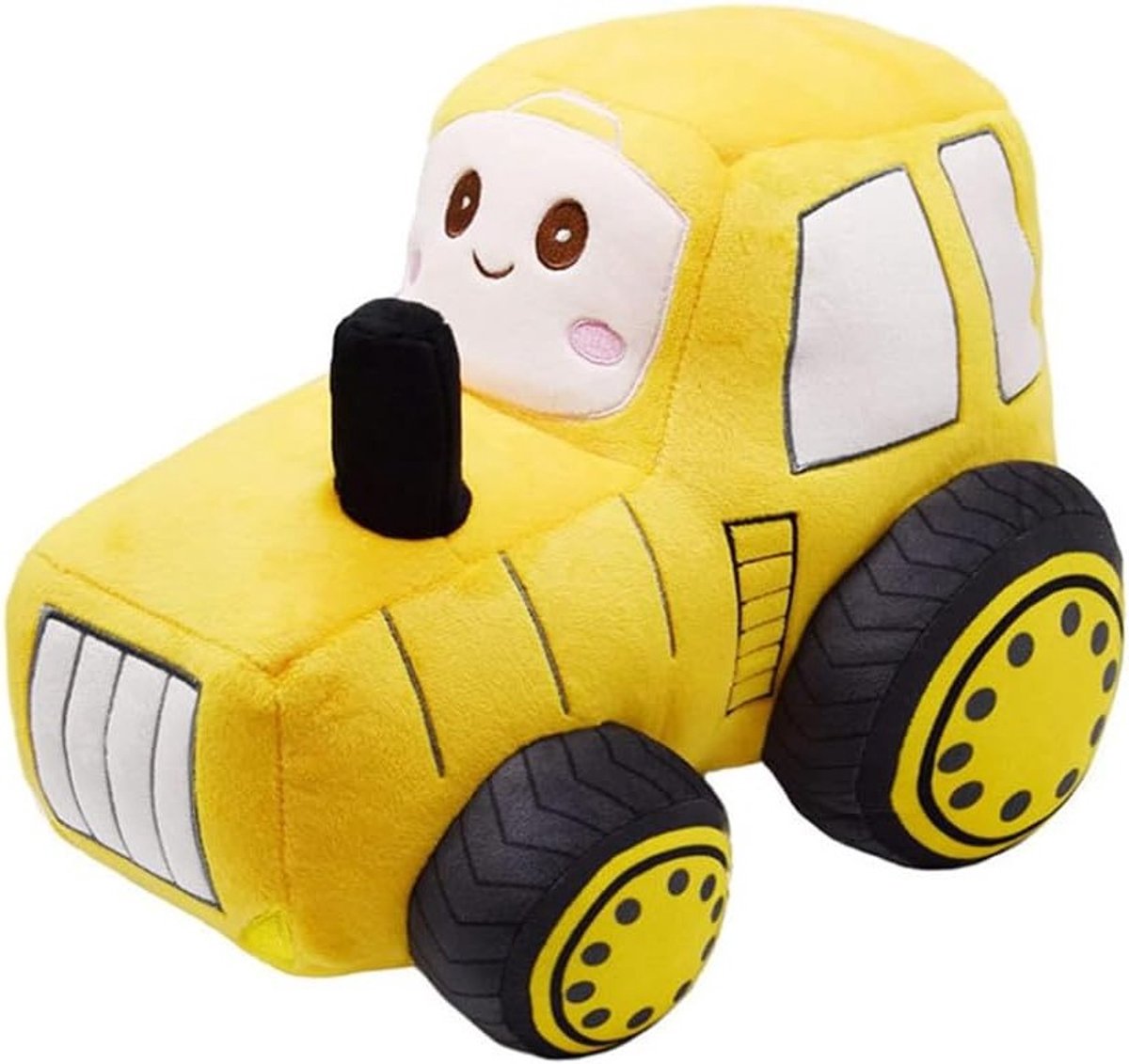 Zachte 30 cm Pluche Tractor Kussen Speelgoed, Perfect Cadeau voor Kinderen Verjaardag en Feestdagen (Geel)
