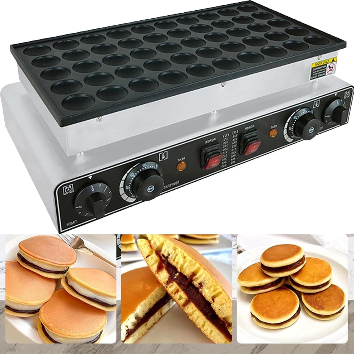 Wafel Maker - Pannenkoek Plaat - Professioneel Bakken - Dubbelzijdig Verwarmen - 54x29x16.5 cm - Zilver