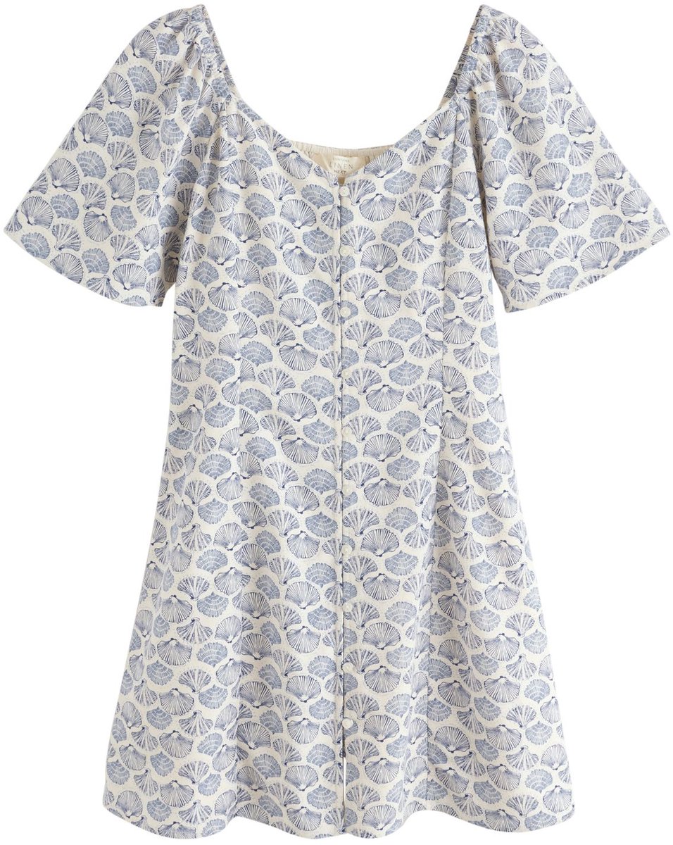 Next - Dames - Mini-jurk met fladdermouwtjes - Wit
