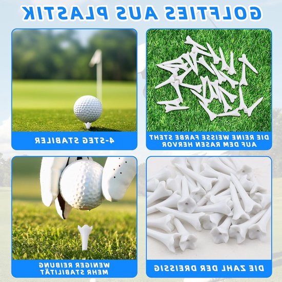 Dailygoods- Golf Tees 39 mm - 30 Stuks - Kunststof - Antislip - Schokbestendig van Dailygoods — afbeelding 2