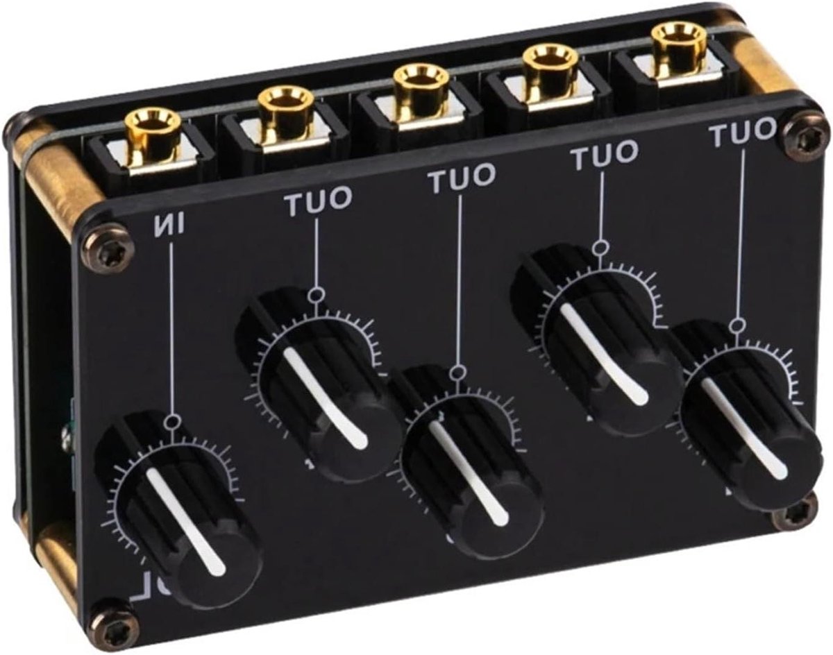 Audio Mixer - Stereo Line - Muziek Opnemen - Passief Ontwerp - 4 Kanaals - Zwart