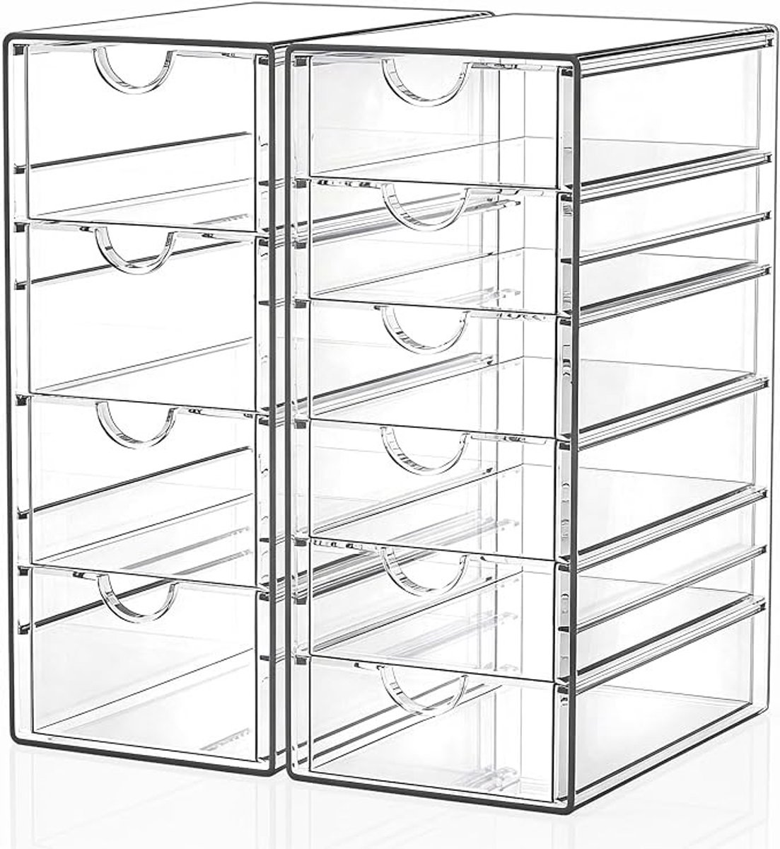 Transparante make-up organizer met 10 laden - 2 stuks