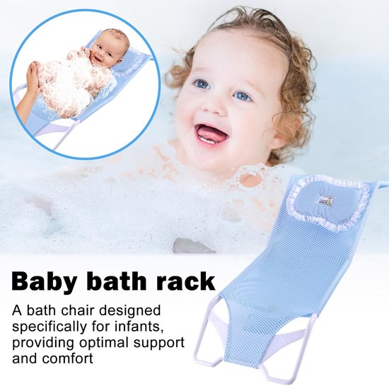 Babybad Ondersteuning - Bad Net - Baby Baden - Ergonomische Steun - 55 x 40 cm - Blauw — afbeelding 3