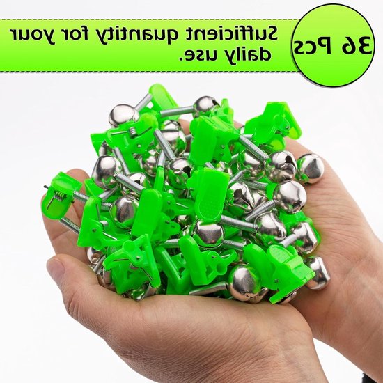Plastic Visbelletjes met Clips voor Nachtvissen - 36 Stuks Bait Alarm Indicator met Dubbele Waarschuwingsklokken, Ideaal voor Hengelsport en Vissen — afbeelding 4