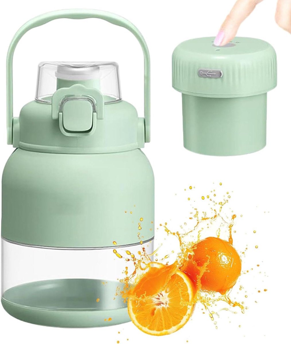 Elektrische Fruitpers - Draagbare Sapcentrifuge - Verse Sappen Maken - Tijdbesparend Ontwerp - 13x13x13 cm - Wit