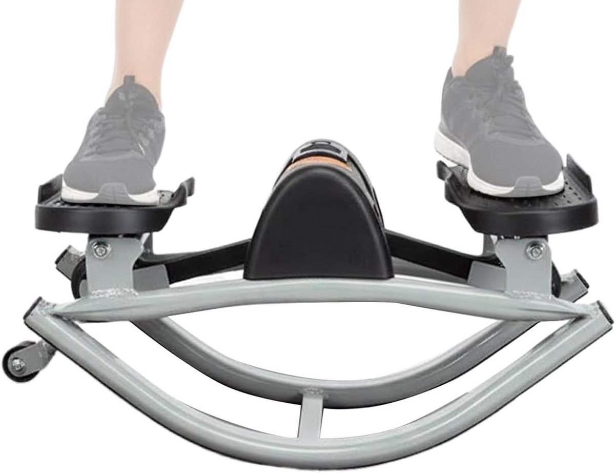 Zijdelingse Stepper - Thuis Fitness - Benen Trainen - Geluidsarme Werking - 50 x 25 cm - Zwart