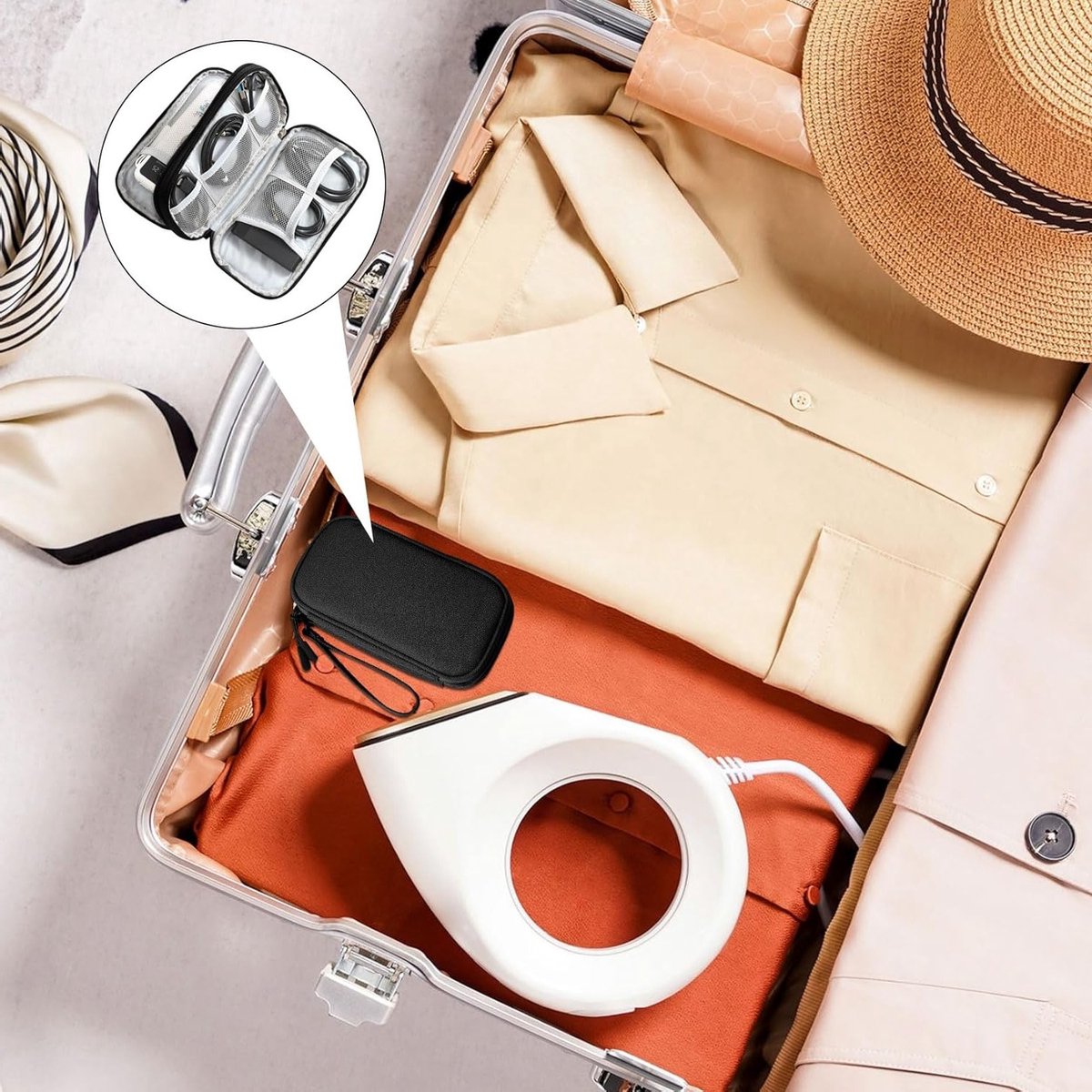 Draagbare waterdichte kabeltas, organizer voor opladers en powerbanks, ideale reisaccessoires voor vakantie en thuisgebruik – foto 6
