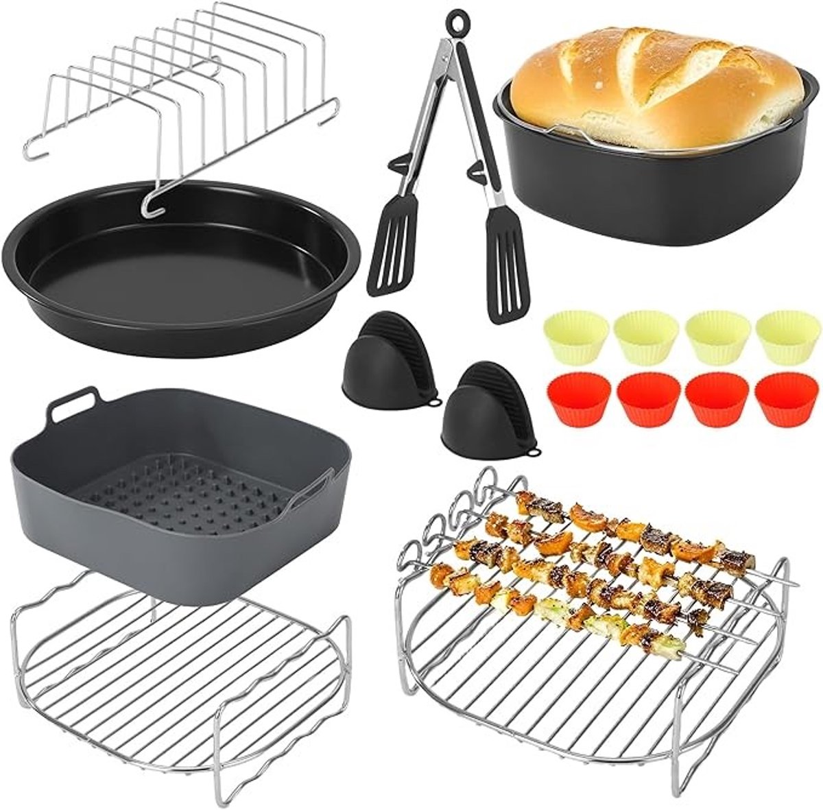 20-delige vierkante airfryer accessoireset voor heteluchtfriteuses