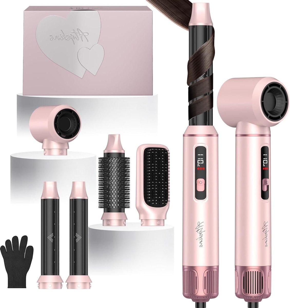 Haarstyler - Heteluchtborstel - Haar Drogen - Air Styler Pro - 28 x 20 x 5 cm - Roze