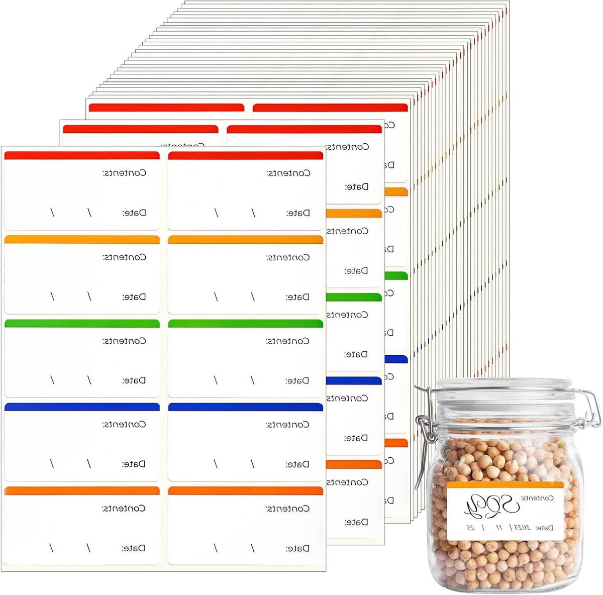 Vriesetiketten - Diepvrieslabels Zelfklevend - Keuken Organiseren - Verwijderbaar Zonder Resten - 6x3 cm - Meerdere Kleuren