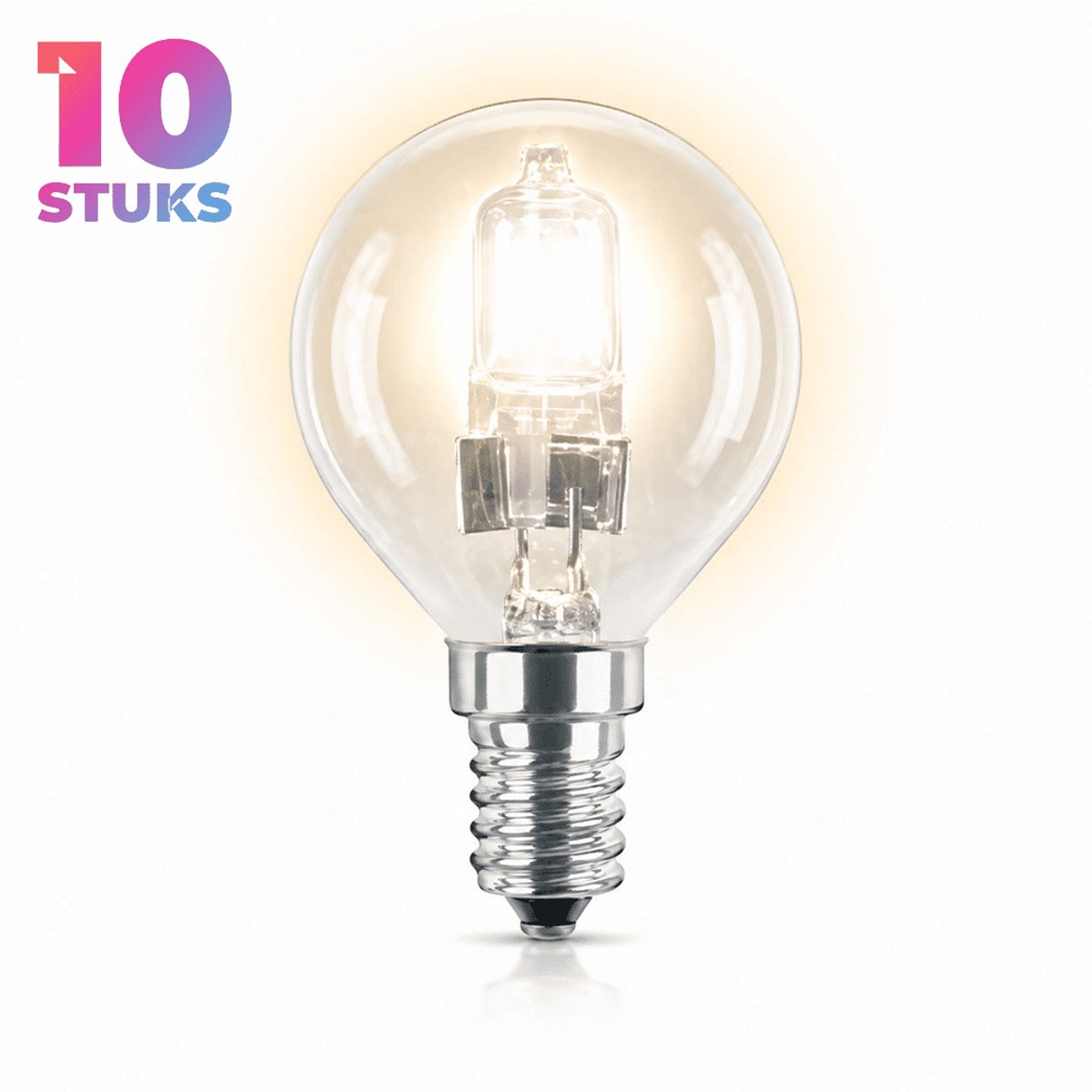 10x Kogel Halogeenlamp E14 - 60W - Warm Wit Licht (2700K) - 255 lm - 1 jaar - Dimbaar