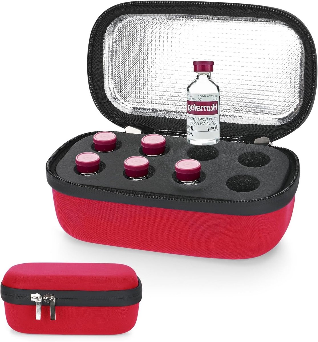 Insulineflessen Organizer voor Koelkast - Opbergdoos voor 10ml U-100 Flessen met Hoge Dichtheid Schuim en Bescherming