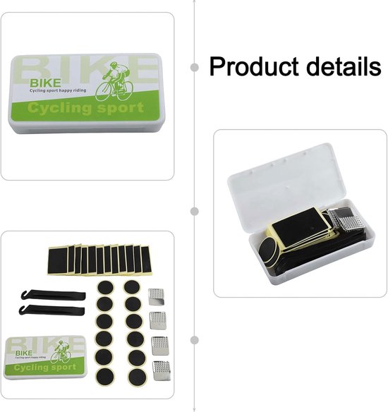 Bandenreparatieset - Fietsband reparatie - Onderweg repareren - Voorgelijmde patches - Compacte doos - Zwart — afbeelding 2