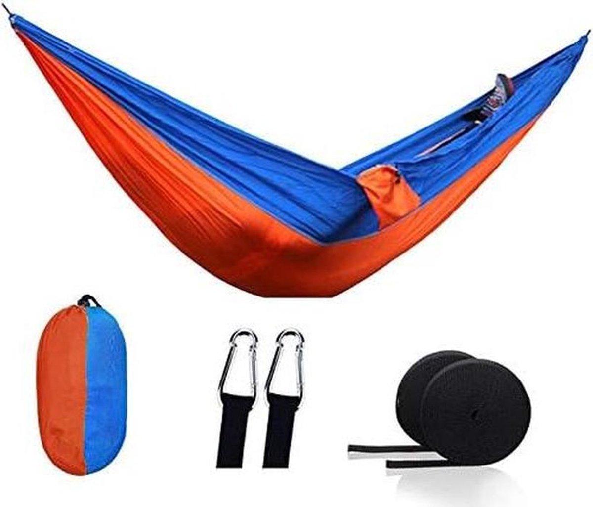 Dubbele Parachute Hammock - Reis Hangmat Kampeerhangmat - Ontspannen Buiten - Ultralicht Compact - 200kg Max Gewicht - Geel