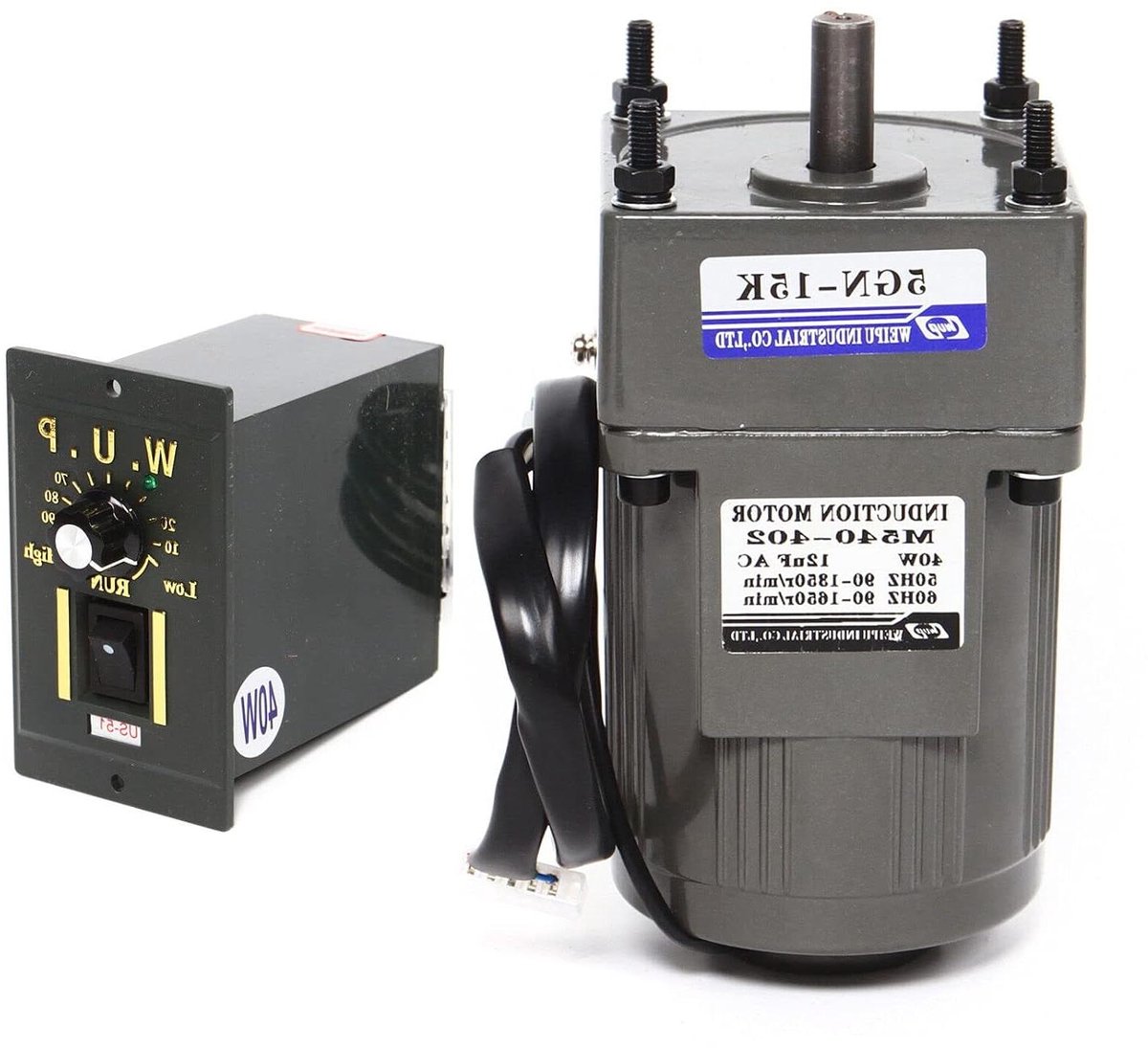AC Aandrijfmotor - Transmissiemotor Elektromotor - Snelheid Regelen - Volledig Koperen Spoel - 40 Watt - Zilver