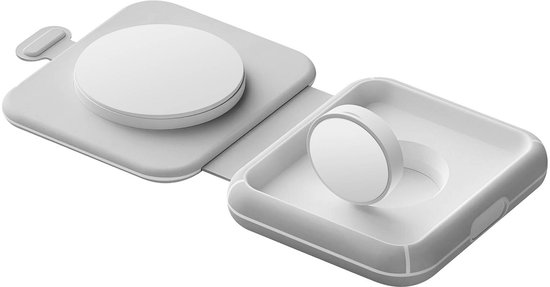 Chargeur sans fil pliable Xtorm 15 W - 2 en 1 - Convient pour iPhone, Airpods et Apple Watch - Design élégant - Grijs