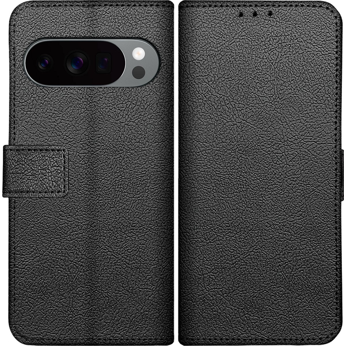 Cazy hoesje geschikt voor Google Pixel 10 / 10 Pro Hoesje met Pasjeshouder - Bookcase Classic - Zwart