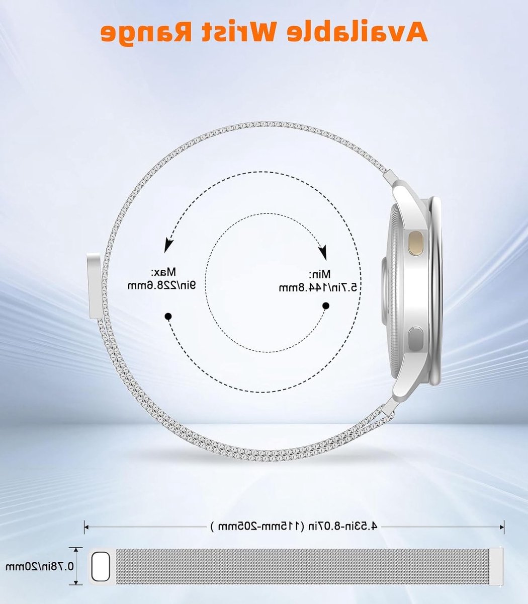 Stalen Mesh Horlogeband 18mm 20mm 22mm voor Garmin Venu 3S/Venu 4 en Vivoactive 5/6/4S/3, Voor een Stijlvolle en Comfortabele Pasvorm voor Mannen en Vrouwen