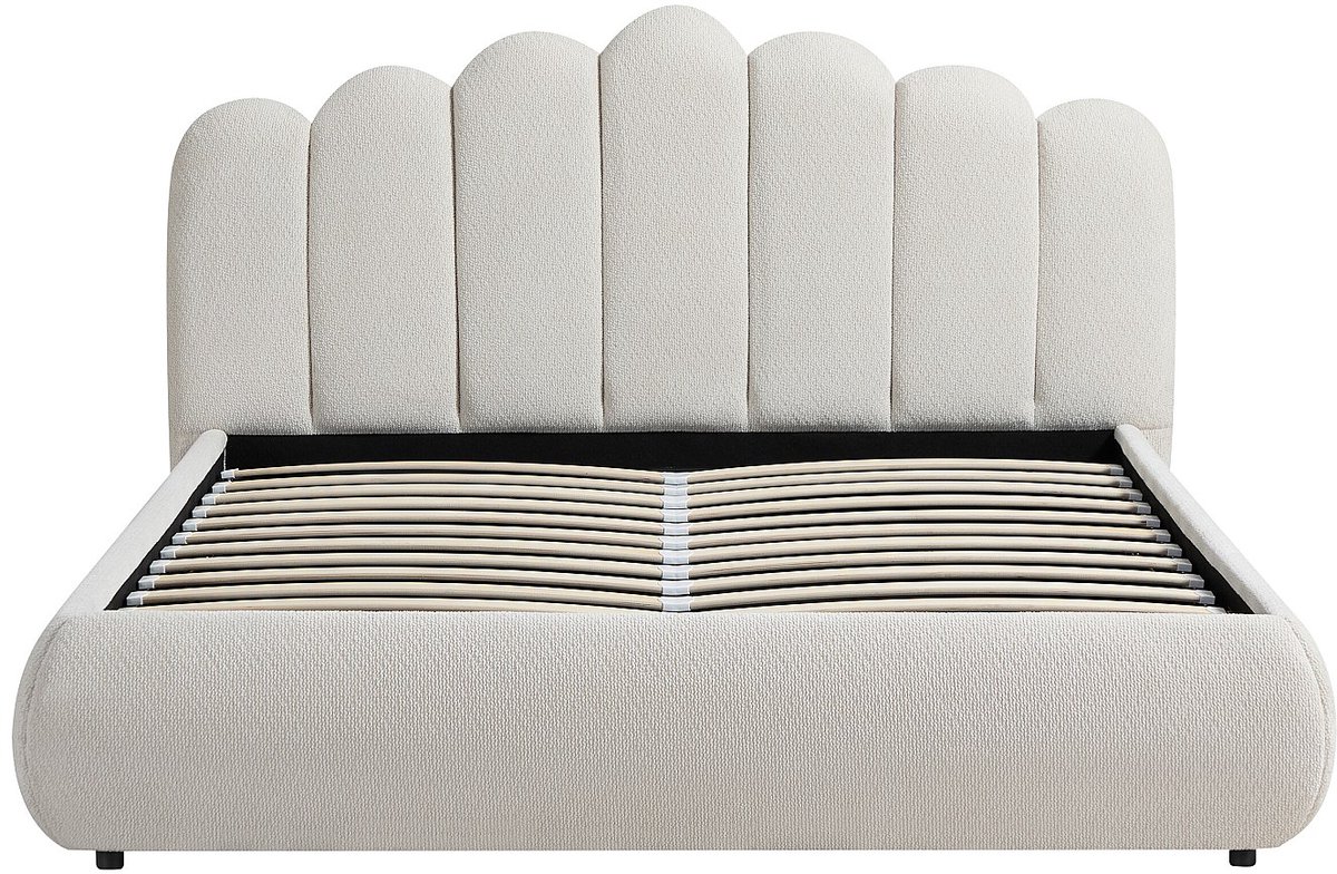 Vente-unique Bed met opbergruimte stof beige 140 x 190 cm