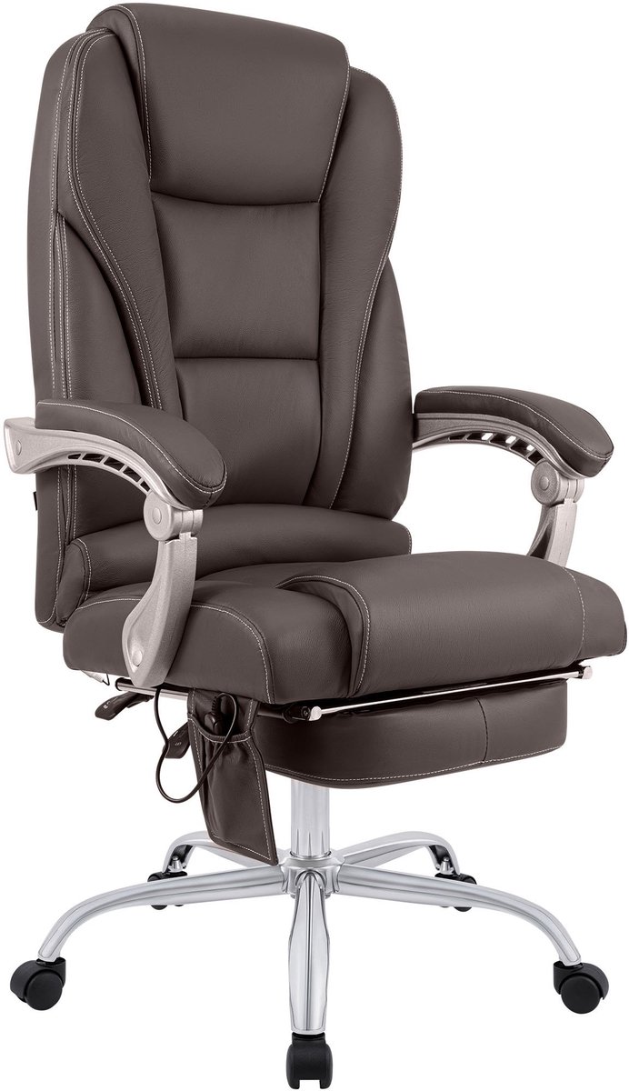 CLP Pacific Bureaustoel met Massagefunctie - Echt Leer - - CLP Trading - €269,90
