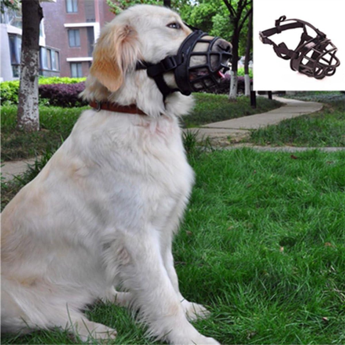 Honden Muilkorf - Hondenmandje Anti-kauw - Veiligheid Hond - Ademend Zacht Silicagel - 30-34cm - Zwart