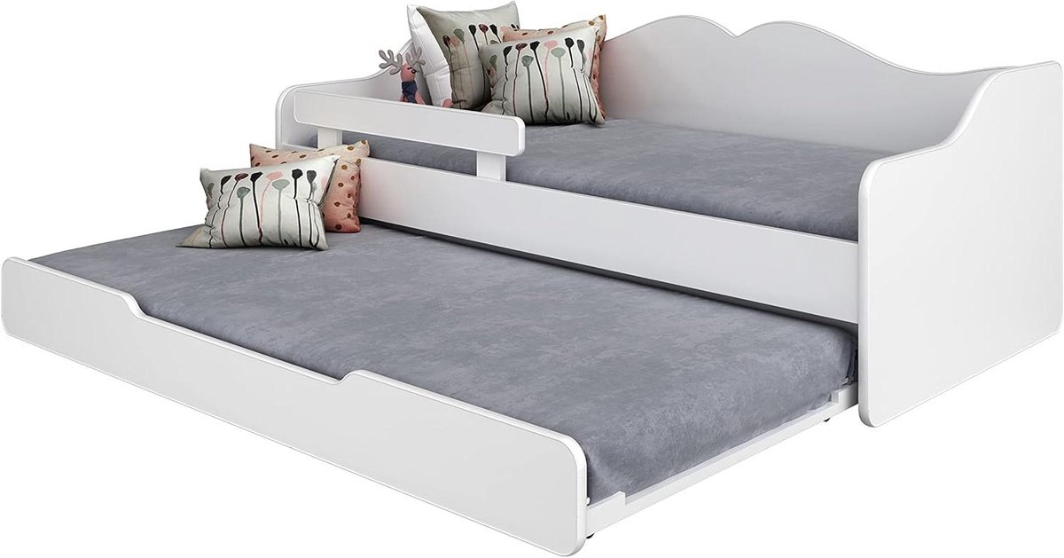 Kinderbed met 2 Matrassen - Peuterbed Boxbed - Veilig Slapen - Dubbelzijdig Plaatsbaar - 140x70 cm - Wit