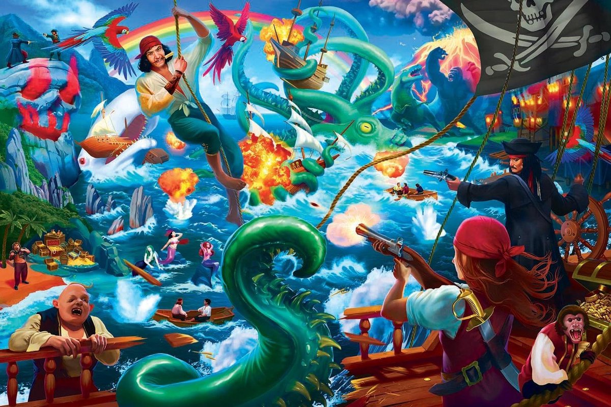 Fantasy Puzzel - Legpuzzel Piraat - Ontspannen Tijdverdrijf - 1000 Stukjes - Rechthoekig - Meerkleurig